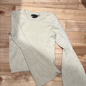 Alice + Olivia Cream Bell Sleeve Sweatshirt